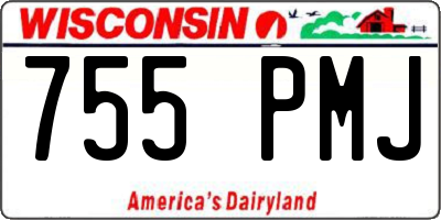 WI license plate 755PMJ