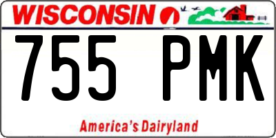 WI license plate 755PMK