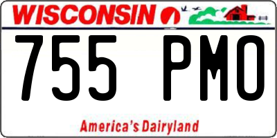 WI license plate 755PMO