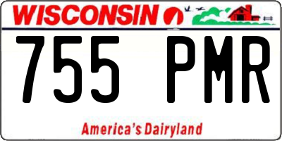 WI license plate 755PMR