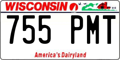 WI license plate 755PMT