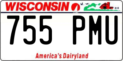 WI license plate 755PMU
