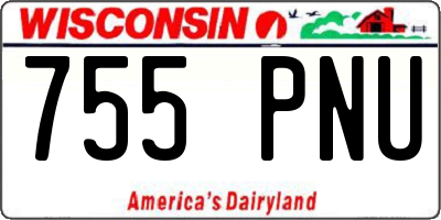 WI license plate 755PNU