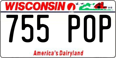 WI license plate 755POP