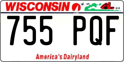WI license plate 755PQF