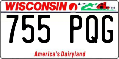 WI license plate 755PQG