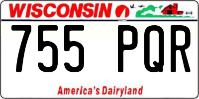 WI license plate 755PQR