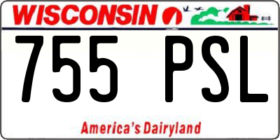 WI license plate 755PSL