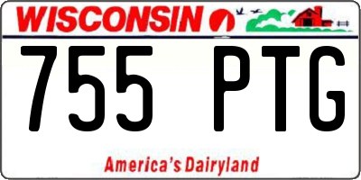 WI license plate 755PTG