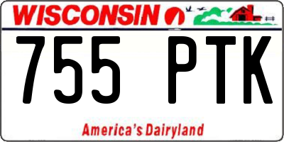 WI license plate 755PTK
