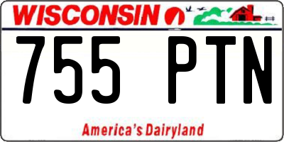 WI license plate 755PTN