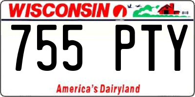 WI license plate 755PTY