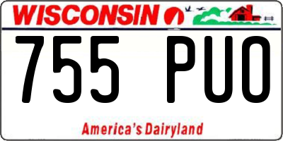 WI license plate 755PUO