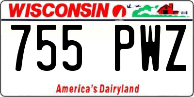 WI license plate 755PWZ