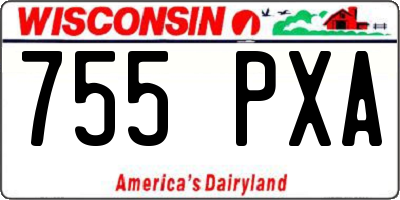 WI license plate 755PXA