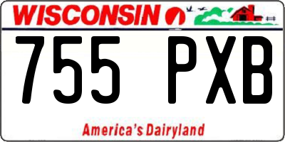 WI license plate 755PXB