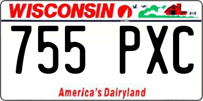 WI license plate 755PXC