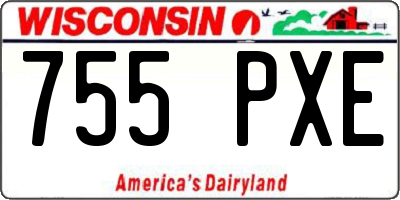 WI license plate 755PXE