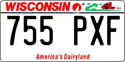 WI license plate 755PXF