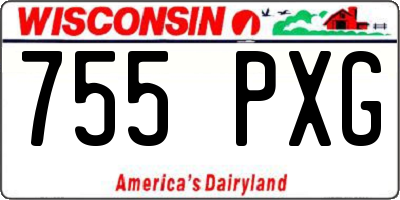 WI license plate 755PXG
