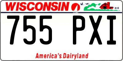 WI license plate 755PXI
