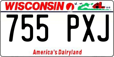 WI license plate 755PXJ