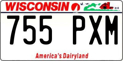 WI license plate 755PXM