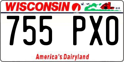 WI license plate 755PXO