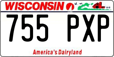 WI license plate 755PXP