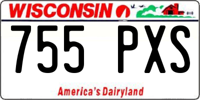 WI license plate 755PXS