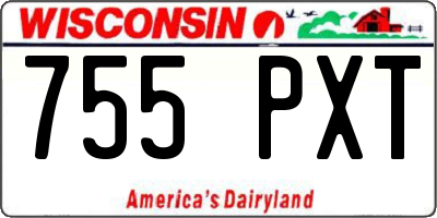 WI license plate 755PXT