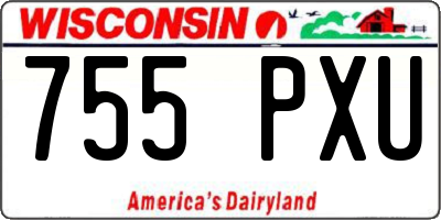 WI license plate 755PXU
