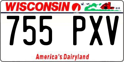 WI license plate 755PXV