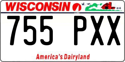 WI license plate 755PXX