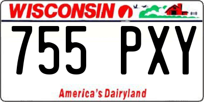 WI license plate 755PXY