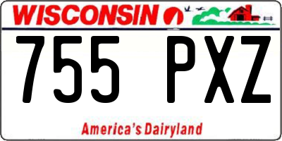 WI license plate 755PXZ