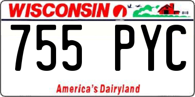 WI license plate 755PYC