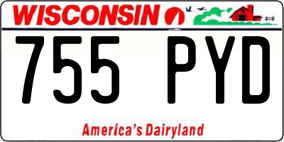 WI license plate 755PYD