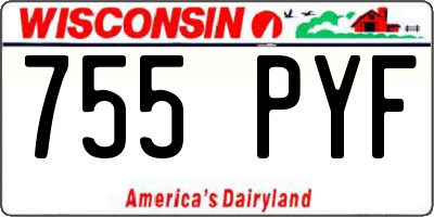 WI license plate 755PYF