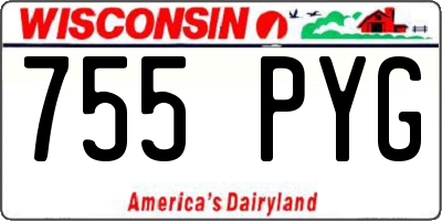 WI license plate 755PYG