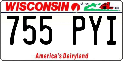 WI license plate 755PYI