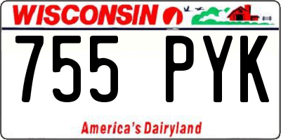 WI license plate 755PYK