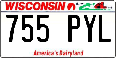 WI license plate 755PYL