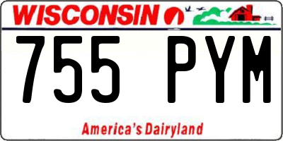 WI license plate 755PYM