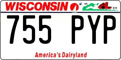 WI license plate 755PYP