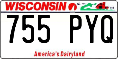 WI license plate 755PYQ