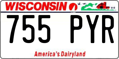 WI license plate 755PYR
