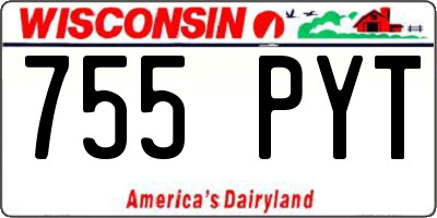WI license plate 755PYT