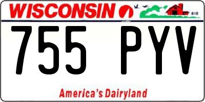 WI license plate 755PYV
