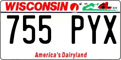 WI license plate 755PYX